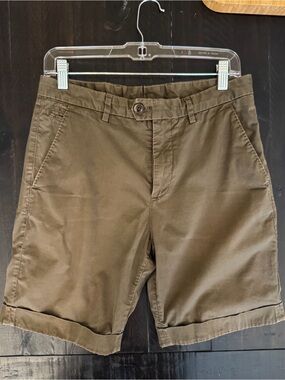 Mango Vintage Olive Green Safari Shorts